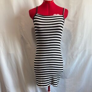 Billabong Black and White Striped Mini Dress